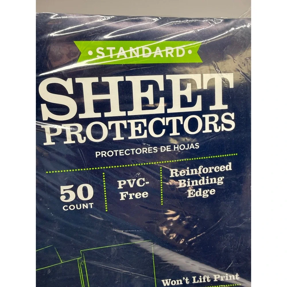 Casemate Standard Sheet Protectors 50 Count PVC-Free Reinforced Letter Size